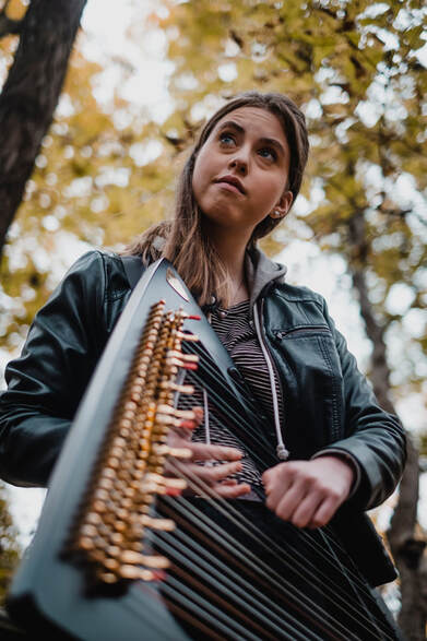 Picture, looking up with electric harp. Credit: www.laurencolbertmedia.com